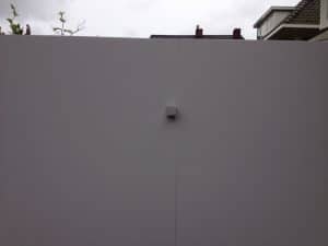 Verlichting op muur van Eterboard op maat door hovenier aanleg Badhoevedorp, Heemstede, Haarlemmermeer, Amstelveen